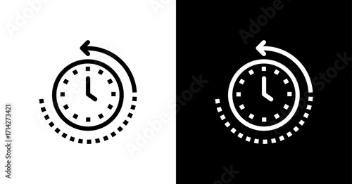 Clock Timer White Icon Set Design