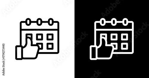 Thumbs Up White Icon Set Design