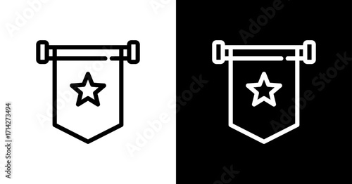 Pennant Flag White Icon Set Design