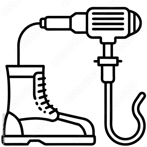 Boot dryer icon vector illustration depicting footwear care in a clean outline style design concept