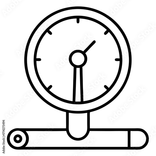 Pressure gauge vector icon outline design a tool for measuring fluids and gases monitoring and control for industrial applications