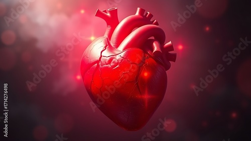 Vibrant heart surrounded by fading shadows, representing medical progress and emerging risks.
