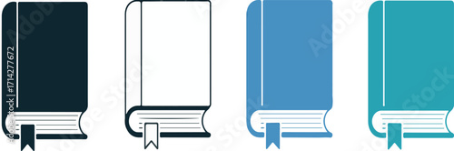 Textbook icon. Collection stack of colored study books.  Books icon, Book stack silhouette vector.