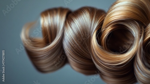 Close-up of vibrant, healthy, curled hair