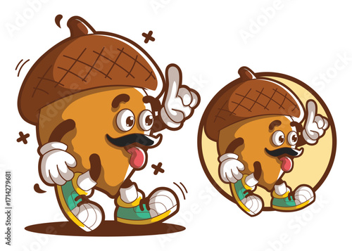 Acorn peanut cartoon mascot characters