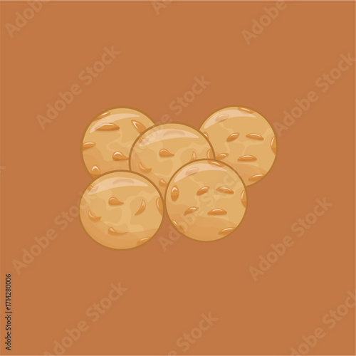 Illustration of struffoli or fried honey balls sprinkled with chocolate sprinkles