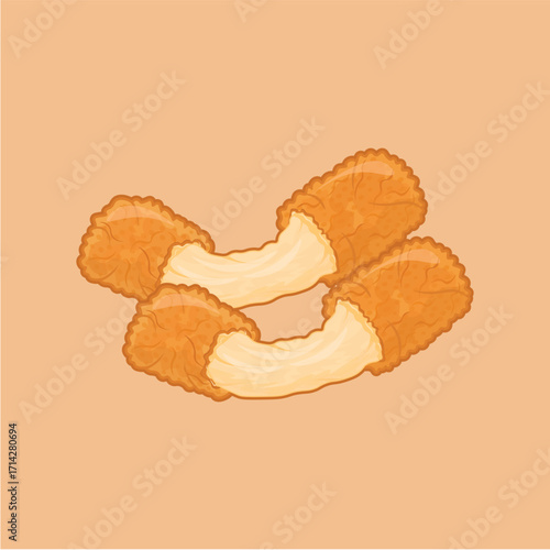 Illustration of mozzarella stick food fried food filled with mozzarella cheese