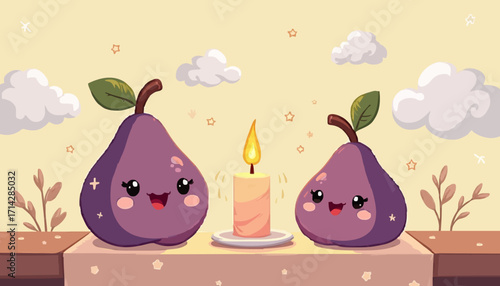 Sweet Pears Share a Romantic Candlelit Evening