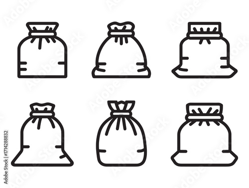 Sandbag gym essential functional line drawing