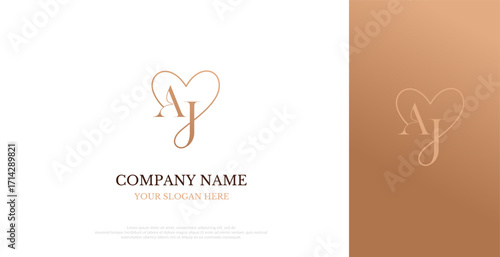 Initial AJ Logo Design Vector 