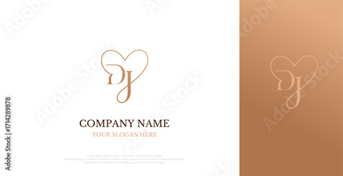 Initial DJ Logo Design Vector 