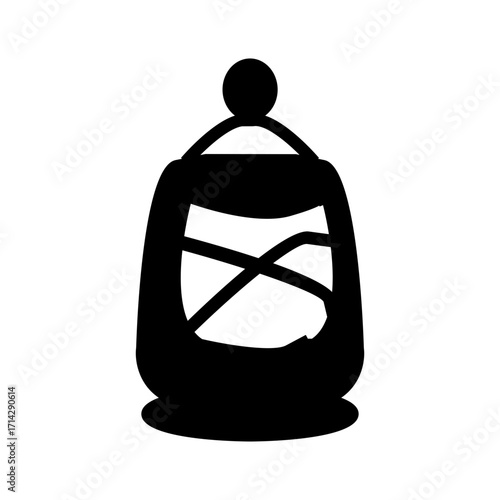 retro lamp light vintage old glyph icon vector