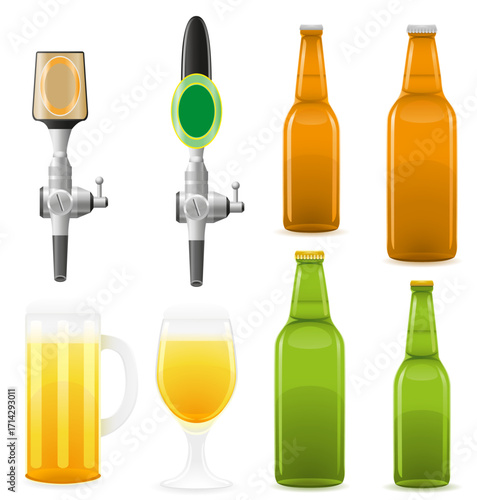 beer bottle glass cartoon stock vector illustration isolated on white background