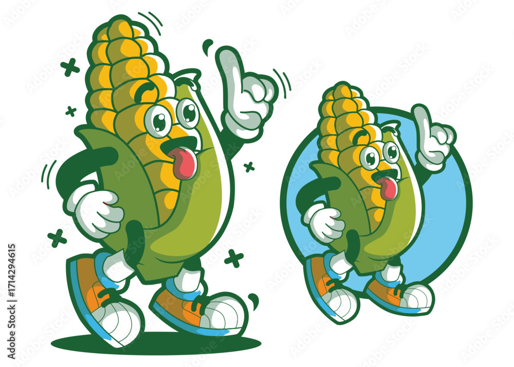 Fototapeta premium Corn cartoon mascot characters