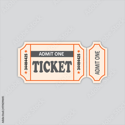 Vintage Admit One Ticket With Number retro entry