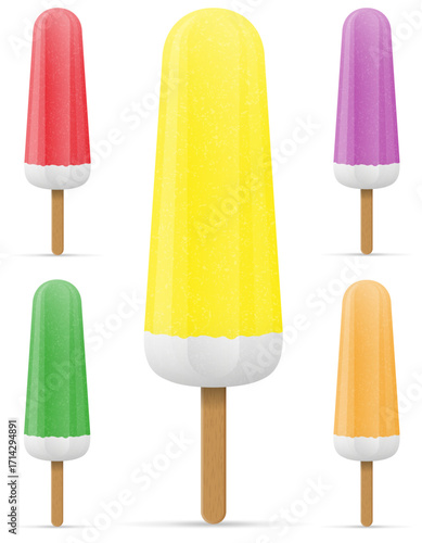 ice cream frozen juice on stick cartoon stock vector illustration isolated on white background
