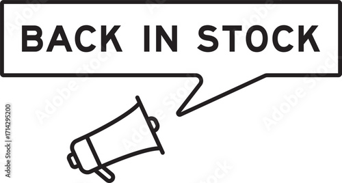 Megaphone icon with speech bubble in word back in stock on white background