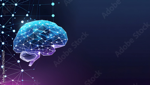 human brain in the light of technology background