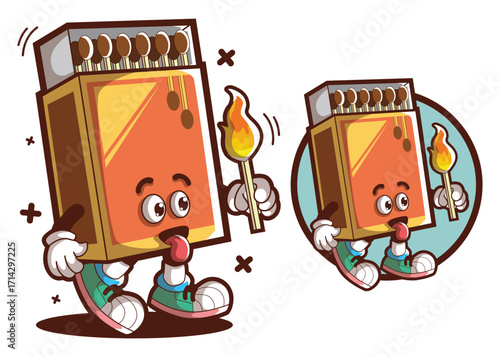 wooden match stick cartoon characters