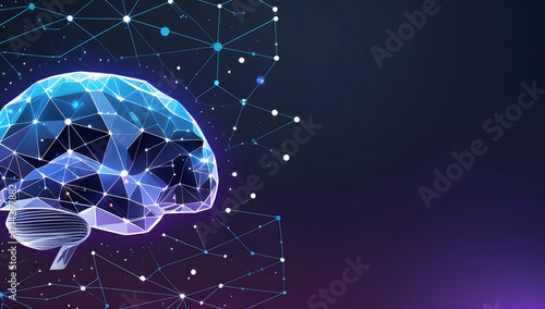 abstract blue background with mind set of tech