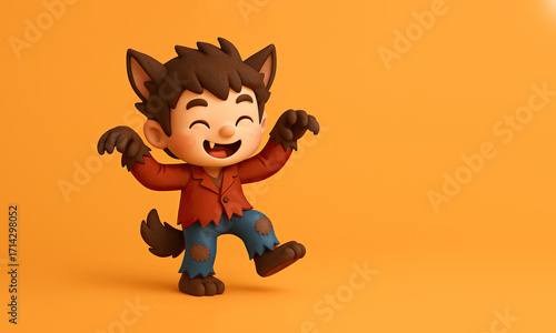 Cute Cartoon Boy Dressed as...