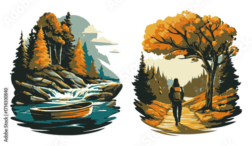 Smiling Farmers Celebrating Harvest with Bountiful Produce and Nature Background