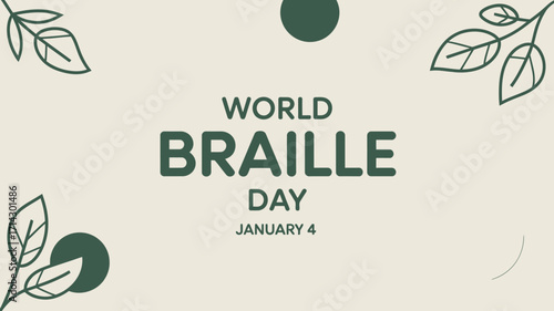 World Braille Day January 4 Awareness Poster Design