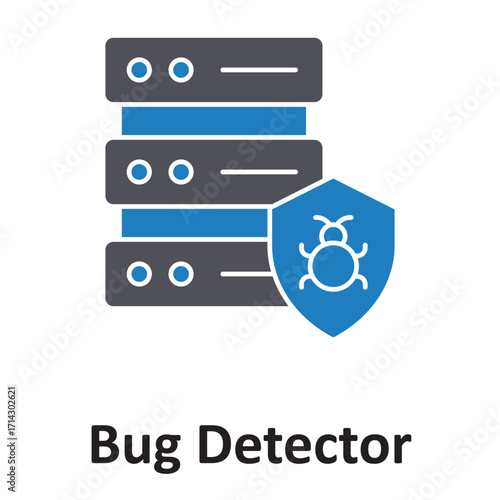 Bug detector, Vector Icon which can easily modify or edit