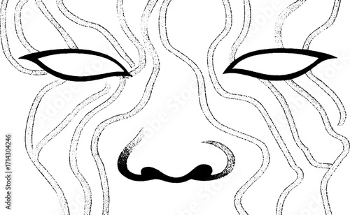 Monochrome abstract line art with fluid shapes – design for modern decor
