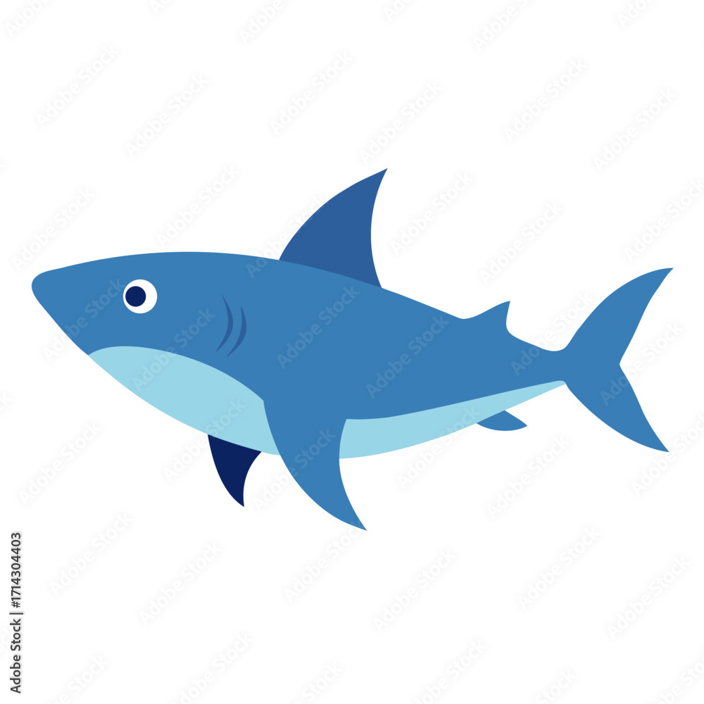 Obraz premium shark cartoon isolated on white