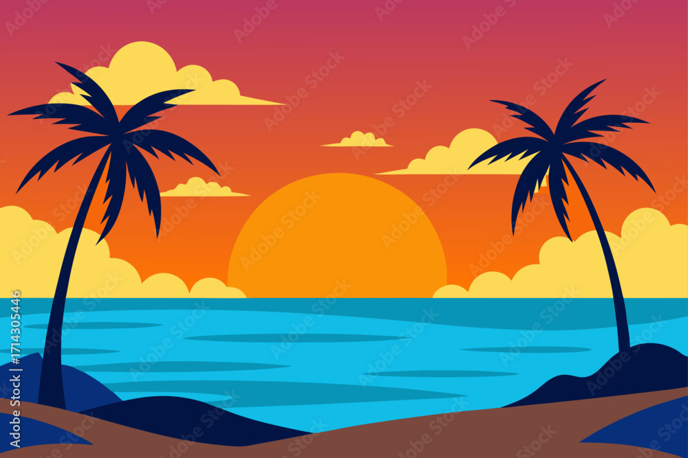 Obraz premium palm tree on the beach