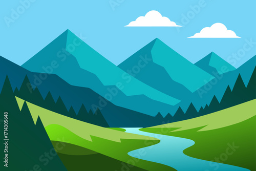 mountain landscape with mountains