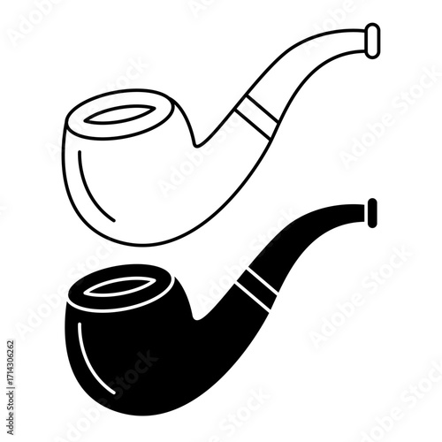 Icono negro de pipa en fondo blanco
