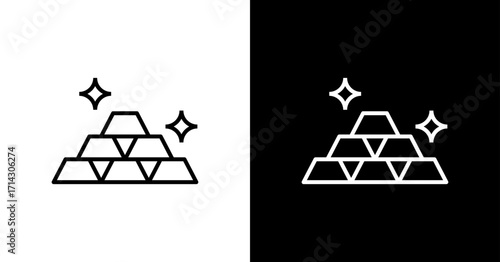 Gold Bar White Icon Set Design