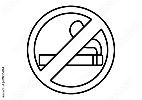 Icono negro de prohibido fumar en fondo blanco