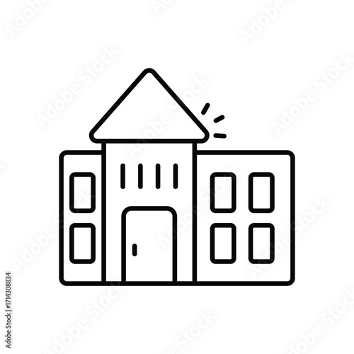 Campus Black Thin Line vector Icon