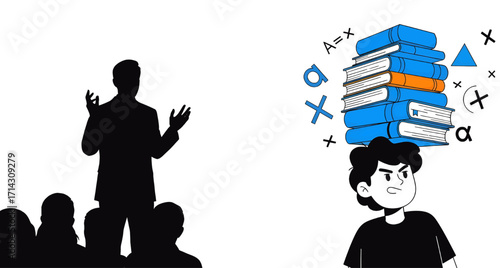 Business presentation audience learning new information and speaker explaining concepts clearly vector
