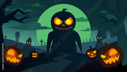 Eerie Shadows Cast by Glowing Jack-o'-Lanterns