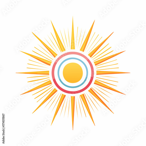 Artistic representation of radiant energy and illuminating brilliance in a circular design