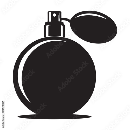 Beauty fragrance bottle outline with atomizer