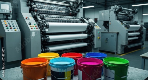 Industrial printing machines with colorful ink