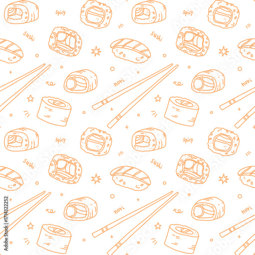 vector sushi seamless pattern