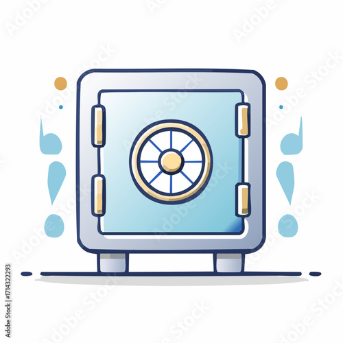 Illustration of a Secure Safe Depicting Financial Security and Wealth Protection Concept