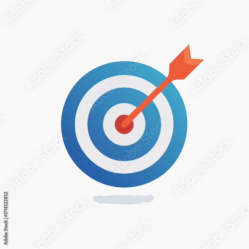 Illustration of an Arrow Piercing a Target: Symbolizing Achievement and Success in Graphic Form