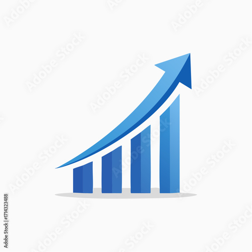 Illustrative depiction of financial growth, success, and upward trending performance dynamics