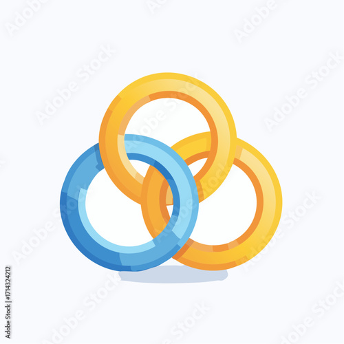 Interlocking colorful rings illustration depicting unity, connection, and collaborative synergy