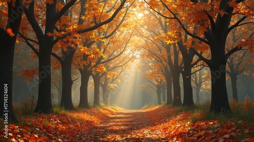 Herbstlicher Wald mit bunten Blättern