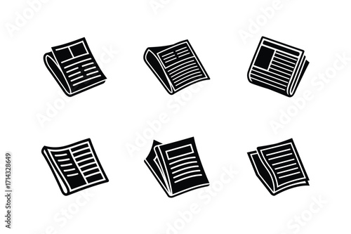 newspaper icon silhouette vector illustration