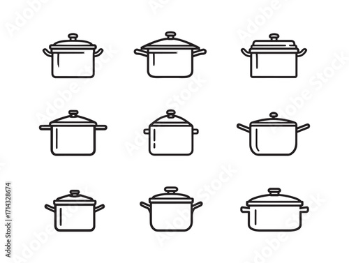 Stockpot Set Line Art Design