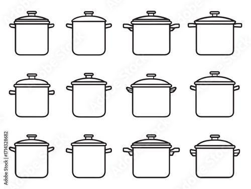 Stockpot Set Line Art Design